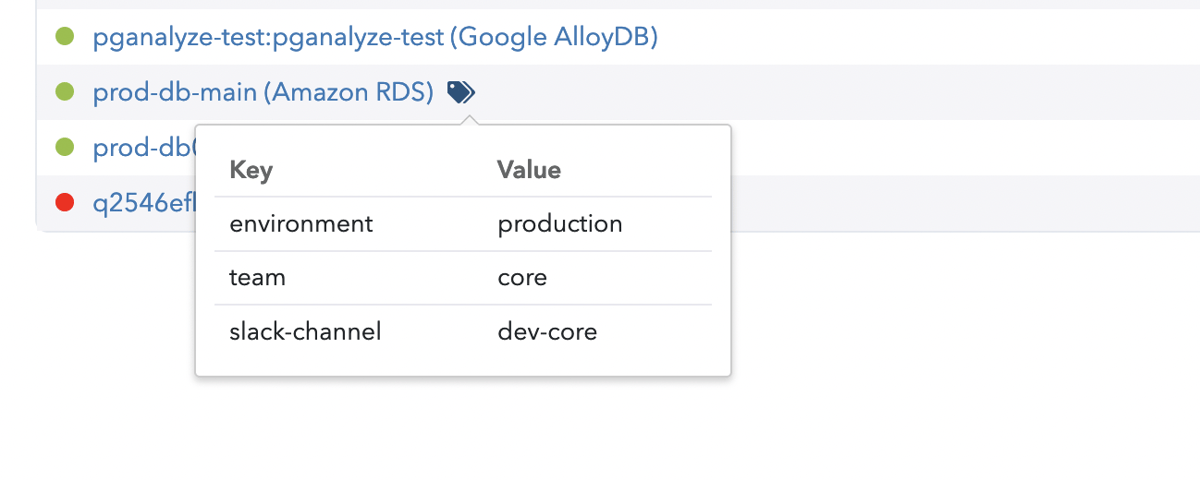 Screenshot of new server tags feature in the server overview